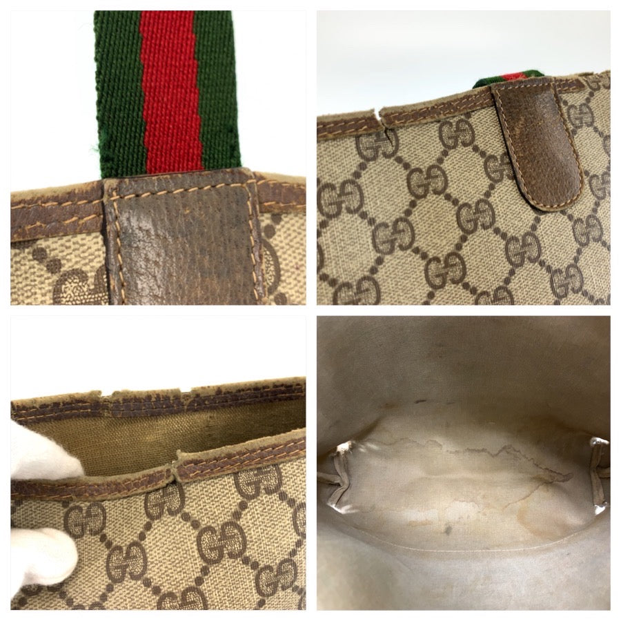 25935
GUCCI グッチ ヴィンテージ シェリーライン ベージュ GGスプリームキャンバス 3902 003 トートバッグ ショルダーバッグ レディース B16