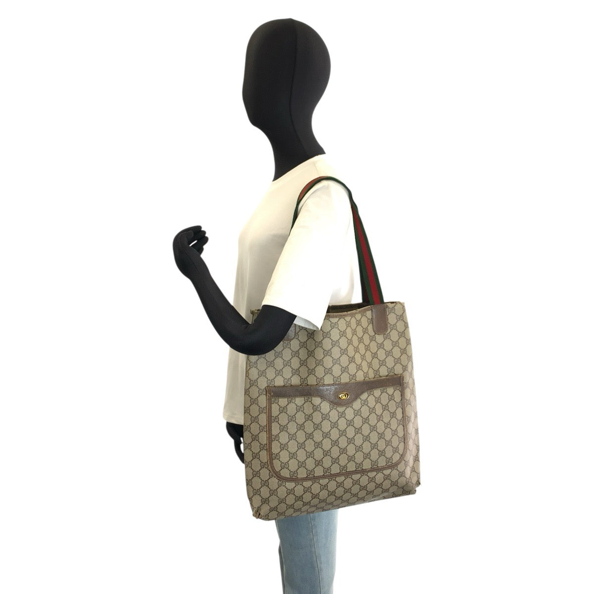 25935
GUCCI グッチ ヴィンテージ シェリーライン ベージュ GGスプリームキャンバス 3902 003 トートバッグ ショルダーバッグ レディース B16