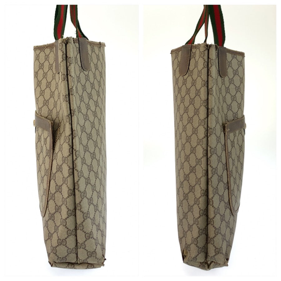 25935
GUCCI グッチ ヴィンテージ シェリーライン ベージュ GGスプリームキャンバス 3902 003 トートバッグ ショルダーバッグ レディース B16