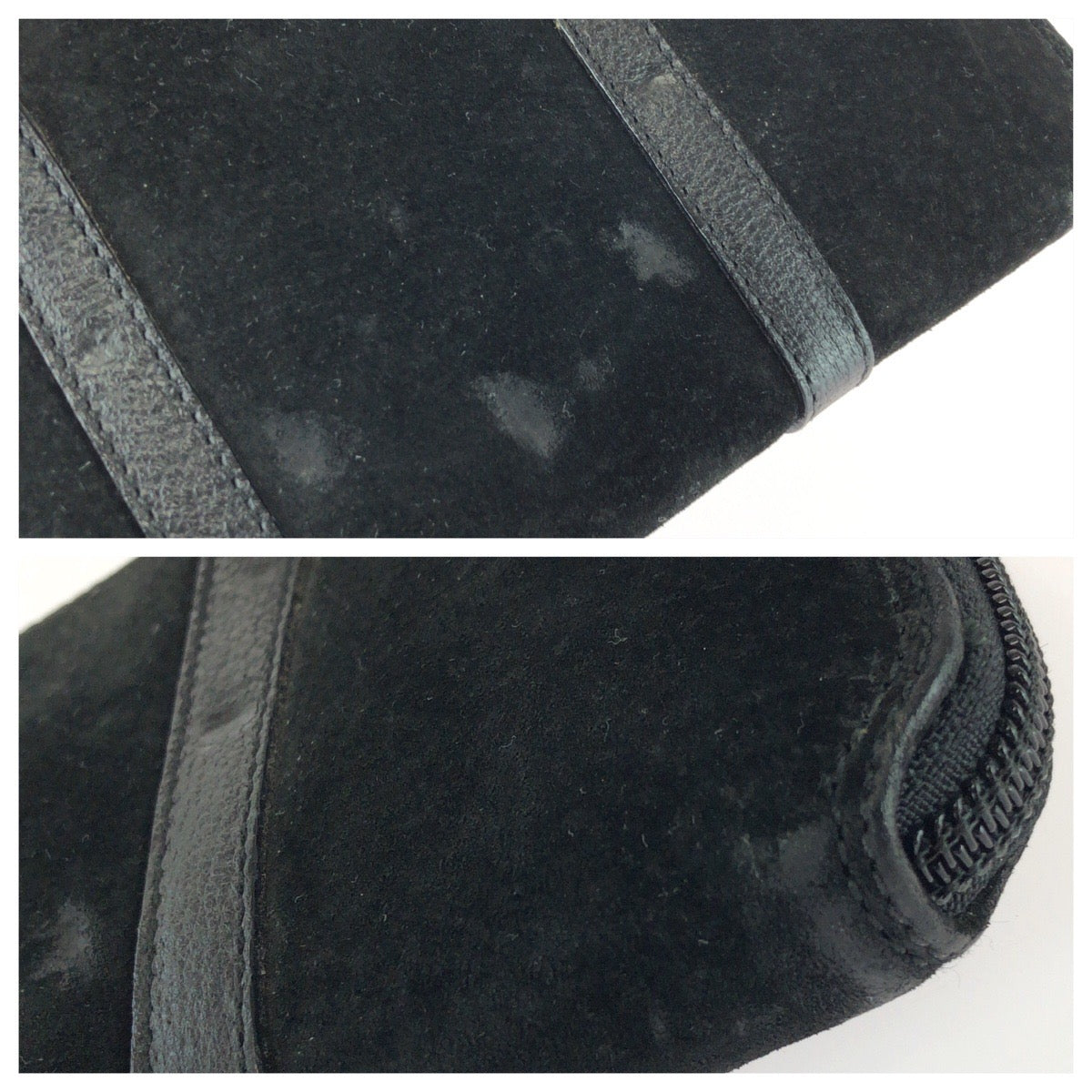 25937
GUCCI グッチ ヴィンテージ バンブー ２way ブラック 黒 ゴールド金具 スウェード / レザー 長財布 ショルダーウォレット レディース AB35