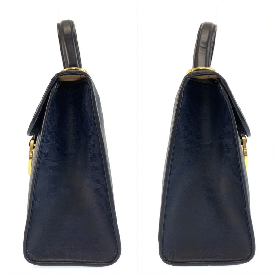 25938
Christian Dior クリスチャンディオール ヴィンテージ トロッター ネイビー ゴールド金具 PVC ハンドバッグ レディース ABP38