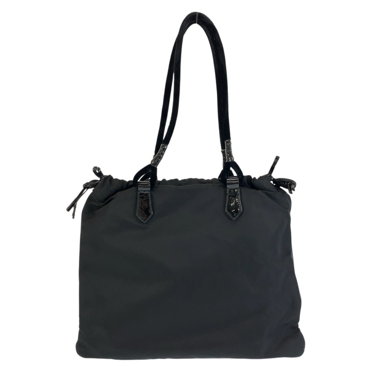 25939
PRADA プラダ テスート 三角ロゴプレート ブラック 黒 シルバー金具 ナイロン トートバッグ ショルダーバッグ レディース ABP38