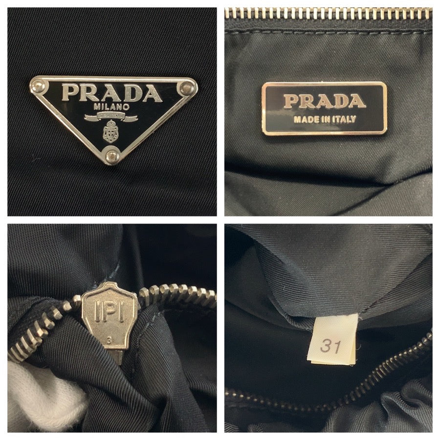 25939
PRADA プラダ テスート 三角ロゴプレート ブラック 黒 シルバー金具 ナイロン トートバッグ ショルダーバッグ レディース ABP38