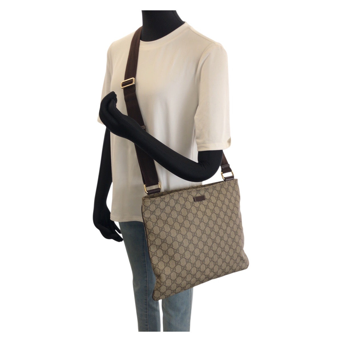 25940
GUCCI グッチ ベージュ ダークブラウン GGスプリームキャンバス 201446 ショルダーバッグ メッセンジャーバッグ レディース ABP35