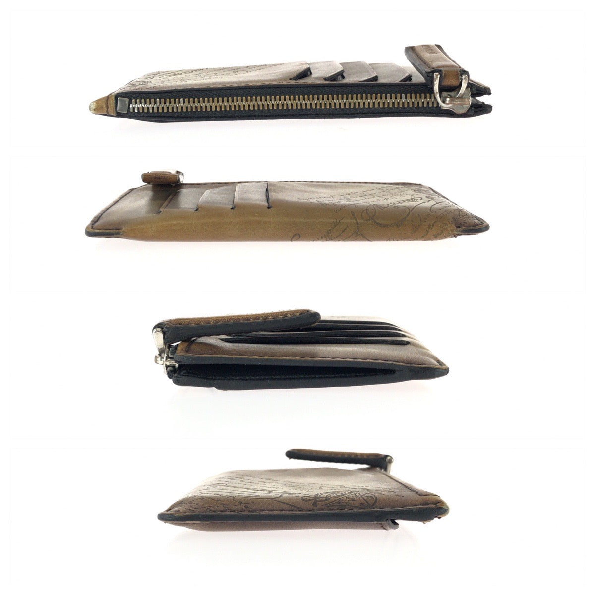 25942
Berluti ベルルッティ カリグラフィー ファサード エピュール ジップカードホルダー ブラウン ダークブラウン レザー コインケース フラグメン メンズ ABP37