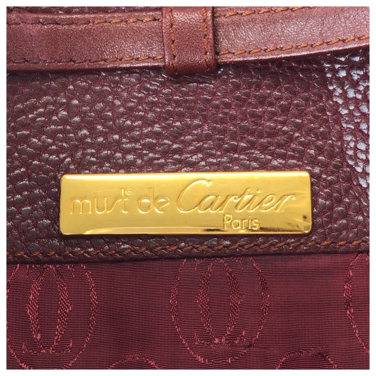 25943
CARTIER カルティエ マストライン ワインレッド ボルドー ゴールド金具 レザー ショルダーバッグ レディース ABP33