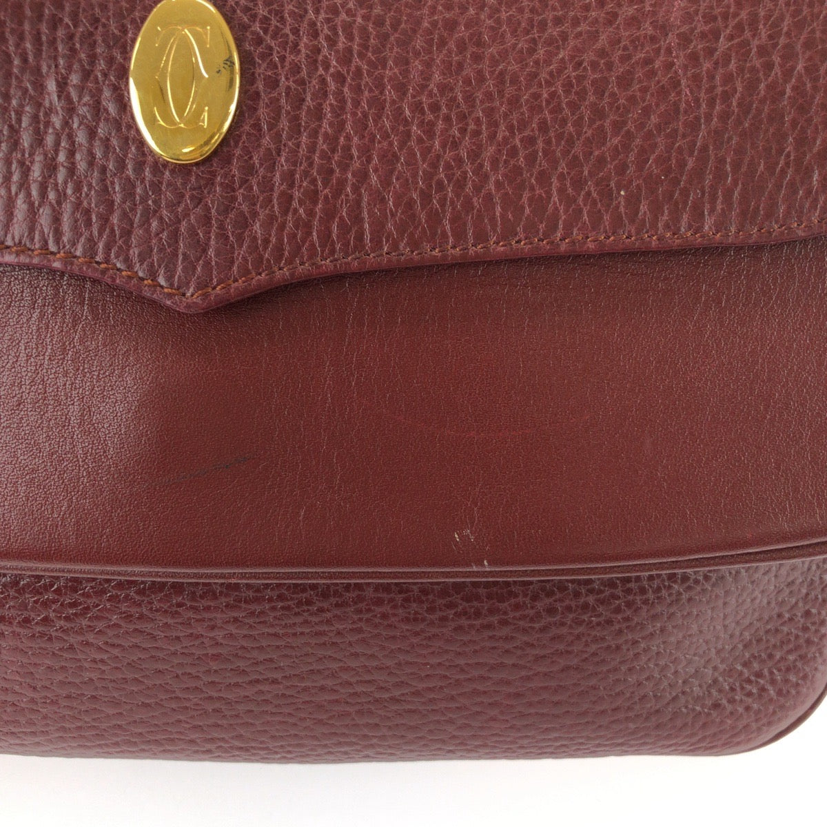 25943
CARTIER カルティエ マストライン ワインレッド ボルドー ゴールド金具 レザー ショルダーバッグ レディース ABP33