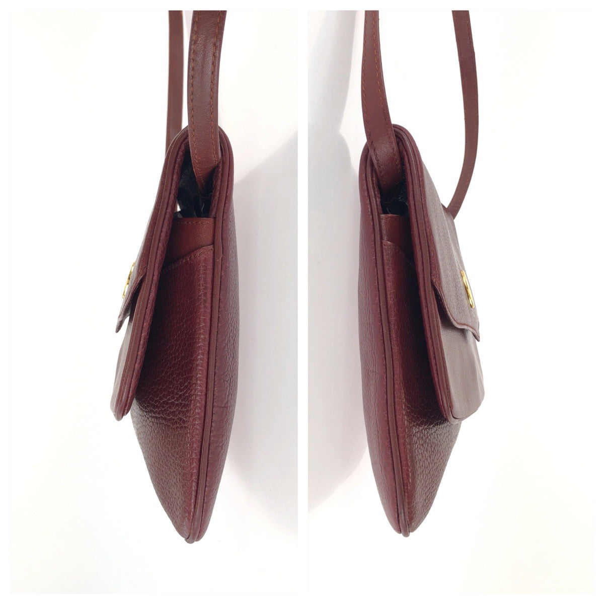 25943
CARTIER カルティエ マストライン ワインレッド ボルドー ゴールド金具 レザー ショルダーバッグ レディース ABP33