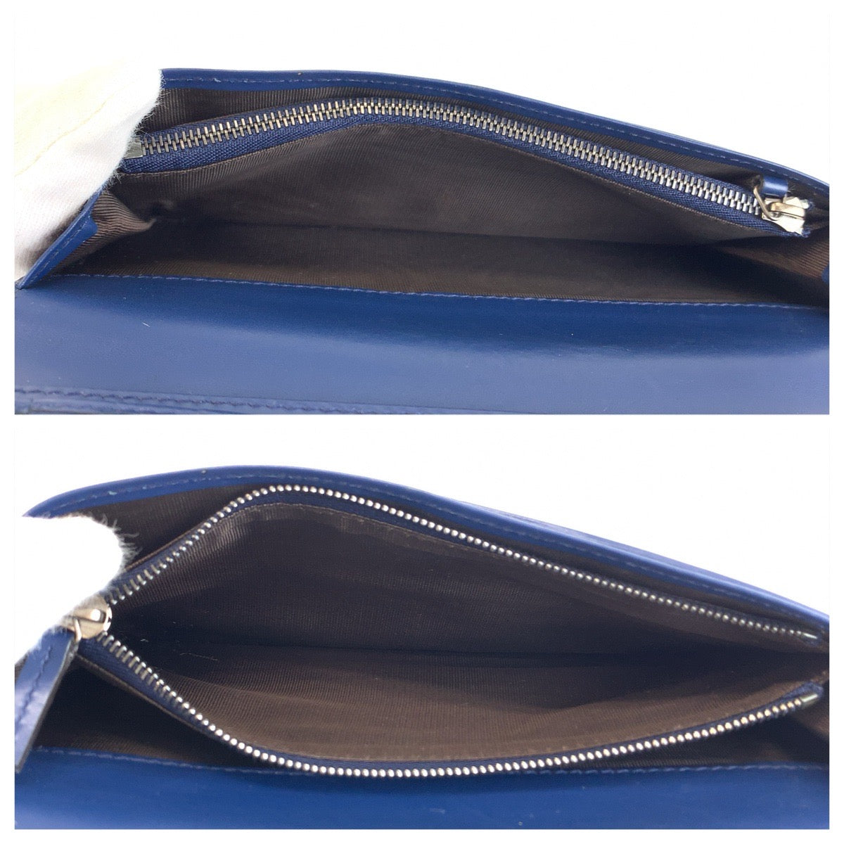 25946
GUCCI グッチ ブルー ネイビー シルバー金具 レザー 408813 長財布 ロングウォレット メンズ AB21
