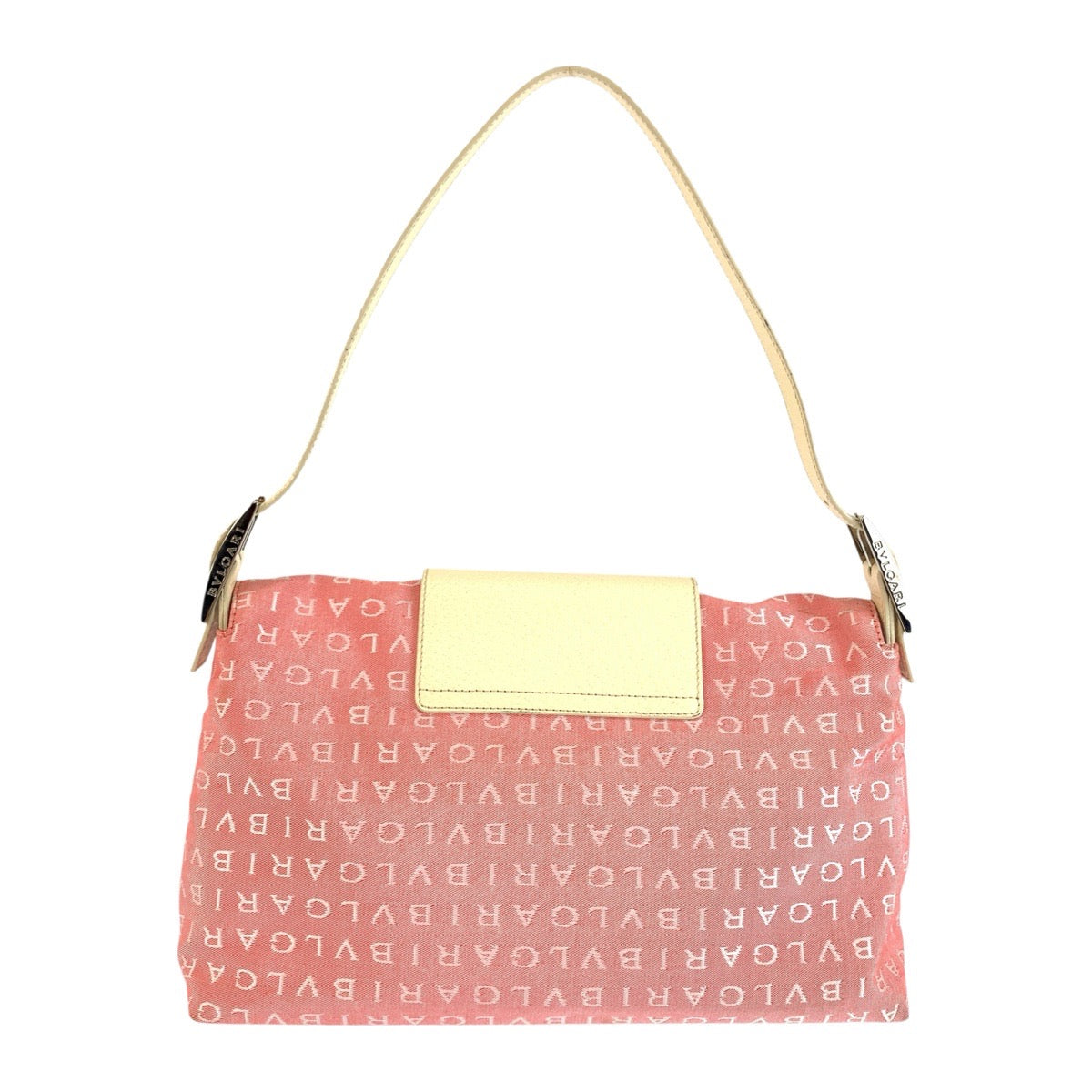 25947
BVLGARI ブルガリ ロゴマニア ピンク クリーム シルバー金具 キャンバス / レザー ショルダーバッグ ハンドバッグ レディース ABP28