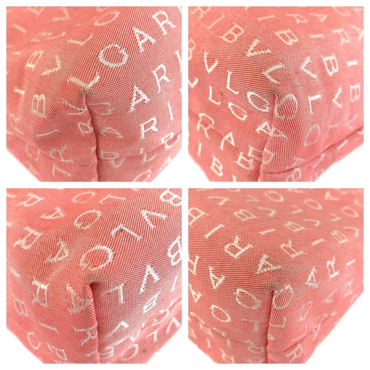 25947
BVLGARI ブルガリ ロゴマニア ピンク クリーム シルバー金具 キャンバス / レザー ショルダーバッグ ハンドバッグ レディース ABP28