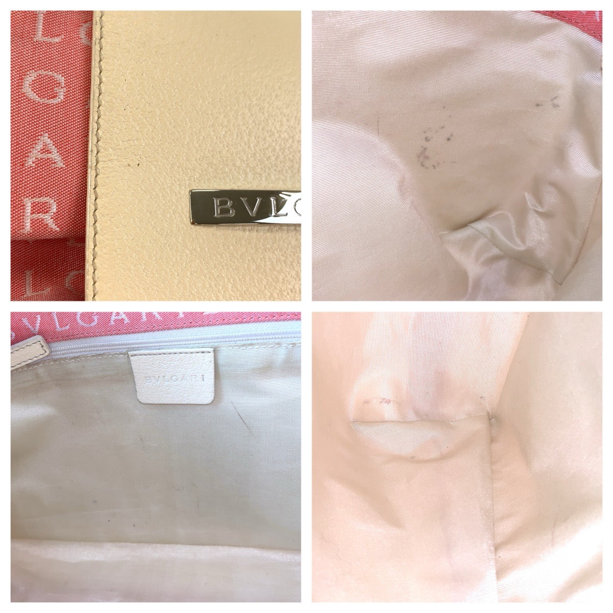 25947
BVLGARI ブルガリ ロゴマニア ピンク クリーム シルバー金具 キャンバス / レザー ショルダーバッグ ハンドバッグ レディース ABP28