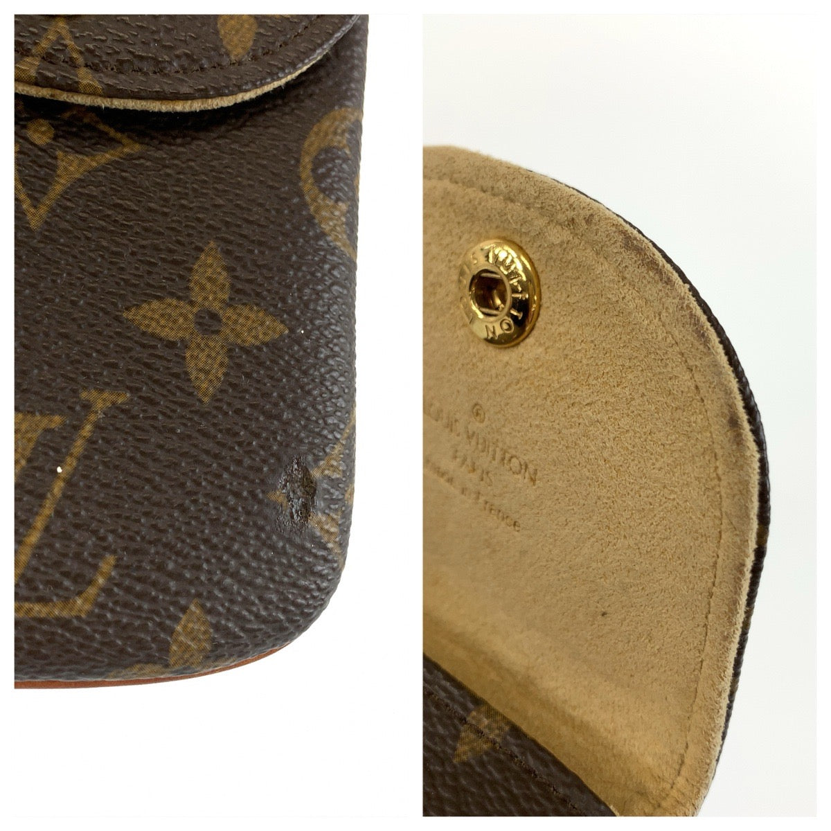 25948
LOUIS VUITTON ルイヴィトン モノグラム エテュイ テレフォンヌMM ブラウン ゴールド金具 PVC M66546 小物入れ マルチケース レディース ABP35