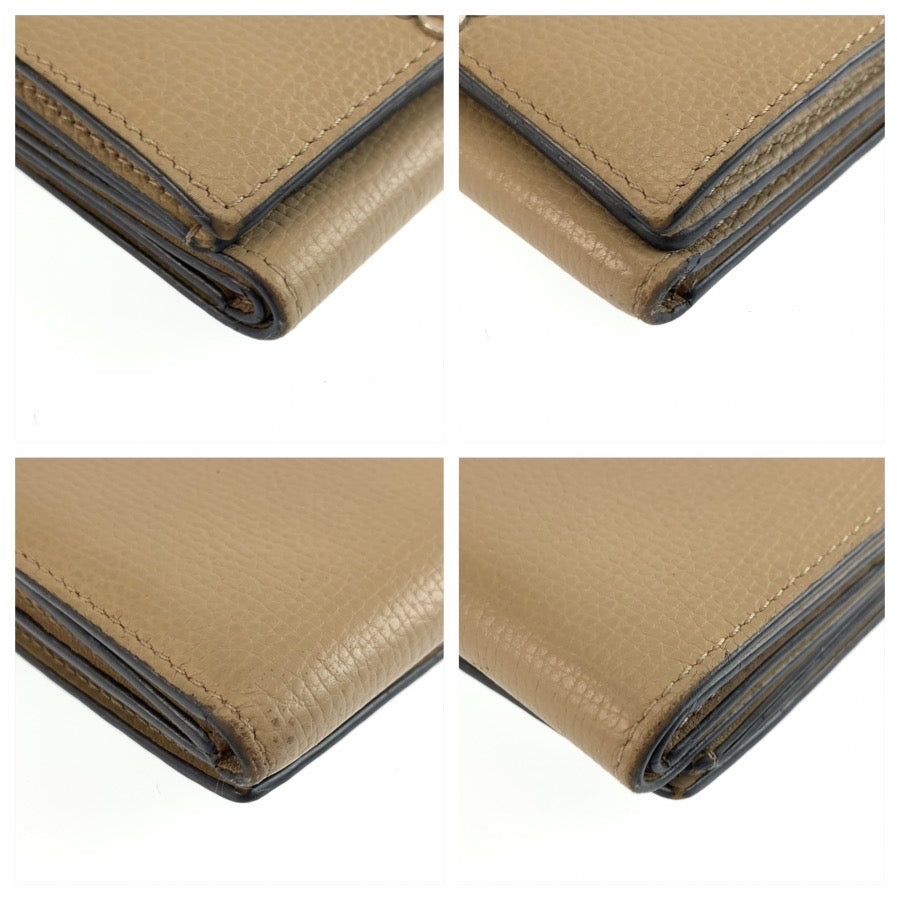 25949
LOEWE ロエベ アナグラム ベージュ シルバー金具 レザー 折財布 トライフォールドウォレット レディース ABP21