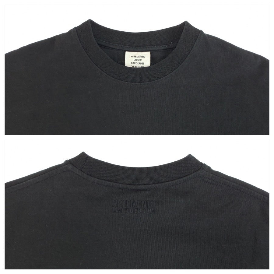 25954
VETEMENTS ヴェトモン GOTHIC LOGO LONG SLEEVE サイズS ブラック 黒 コットン 長袖Ｔシャツ ロングスリーブTシャツ メンズ ABP500