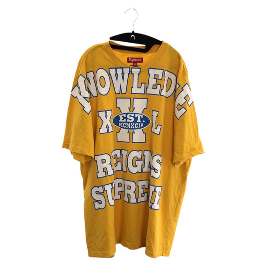 25957
Supreme シュプリーム Overprint Knowledge S/S Top サイズXL イエロー ホワイト ブルー コットン SUP-SS24-123 半袖Ｔシャツ カットソー メンズ ABP120