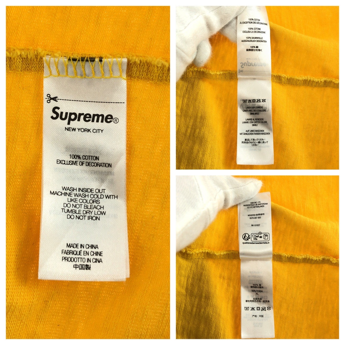 25957
Supreme シュプリーム Overprint Knowledge S/S Top サイズXL イエロー ホワイト ブルー コットン SUP-SS24-123 半袖Ｔシャツ カットソー メンズ ABP120