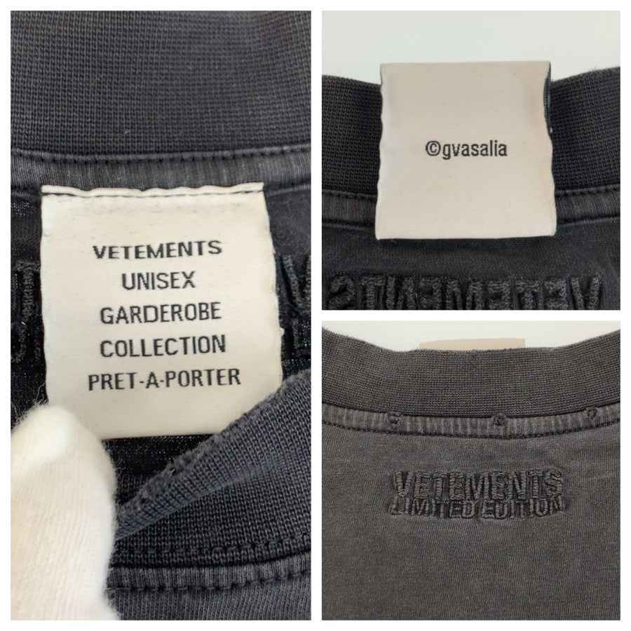 25960
VETEMENTS ヴェトモン MADE ON EARTH サイズS ブラック 黒 コットン 半袖Ｔシャツ クルーネック メンズ AB400