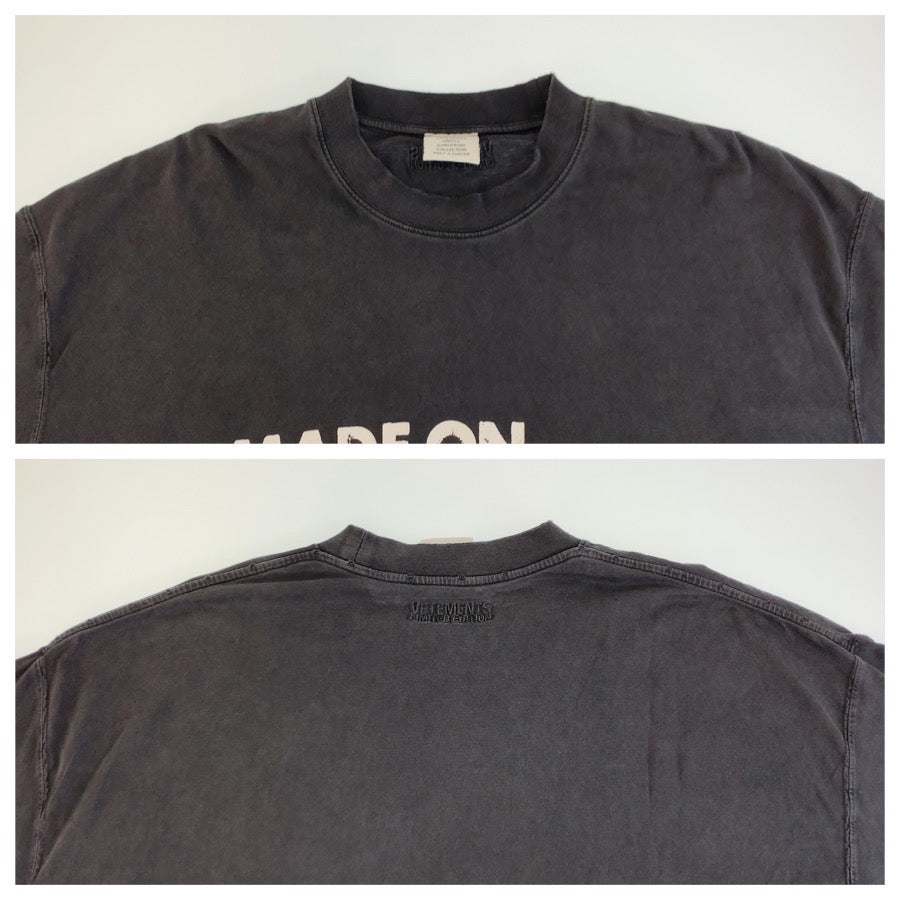 25960
VETEMENTS ヴェトモン MADE ON EARTH サイズS ブラック 黒 コットン 半袖Ｔシャツ クルーネック メンズ AB400