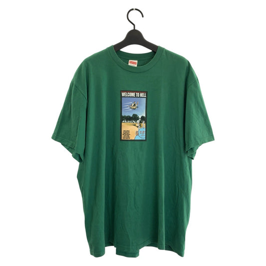 25961
Supreme シュプリーム Welcome To Hell サイズXL グリーン コットン 半袖Ｔシャツ クルーネック メンズ AB60