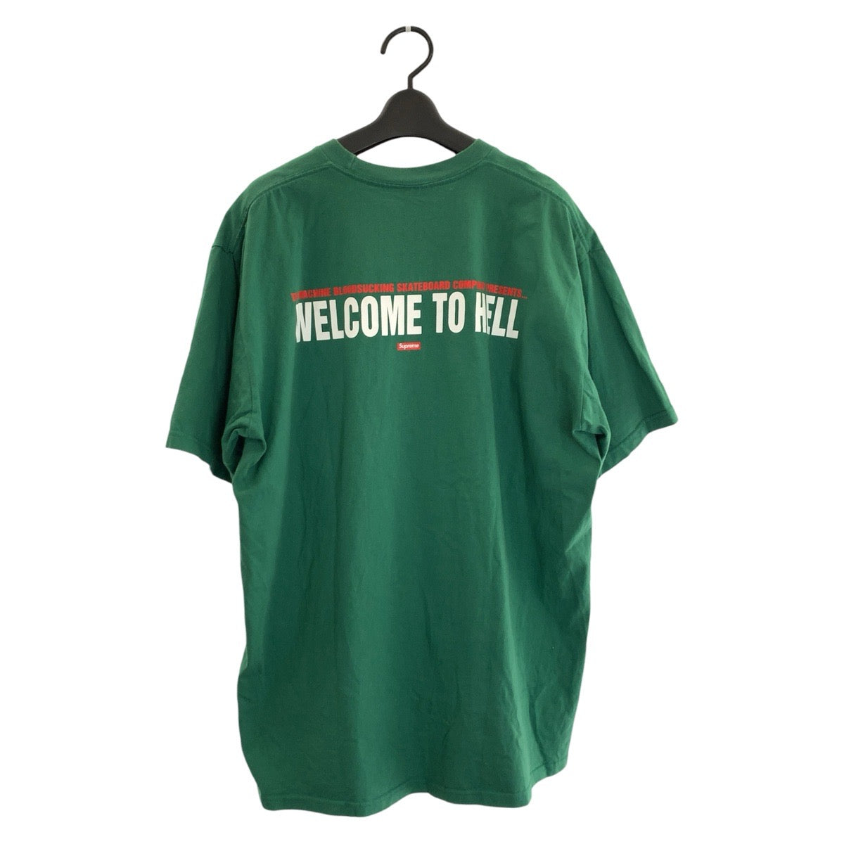 25961
Supreme シュプリーム Welcome To Hell サイズXL グリーン コットン 半袖Ｔシャツ クルーネック メンズ AB60