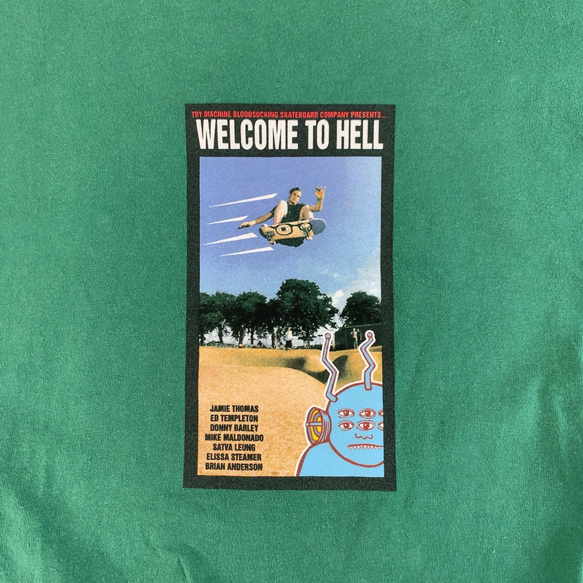 25961
Supreme シュプリーム Welcome To Hell サイズXL グリーン コットン 半袖Ｔシャツ クルーネック メンズ AB60