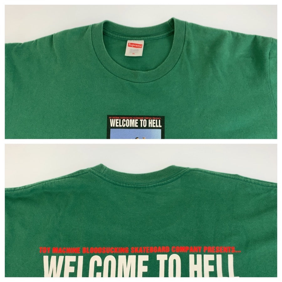 25961
Supreme シュプリーム Welcome To Hell サイズXL グリーン コットン 半袖Ｔシャツ クルーネック メンズ AB60
