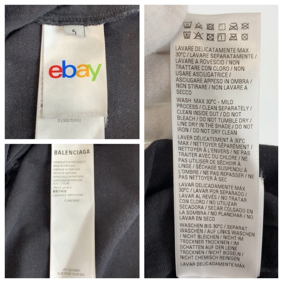 25962
BALENCIAGA バレンシアガ ebay サイズ5 ブラック 黒 コットン / ポリウレタン 半袖Tシャツ クルーネック メンズ ABP500