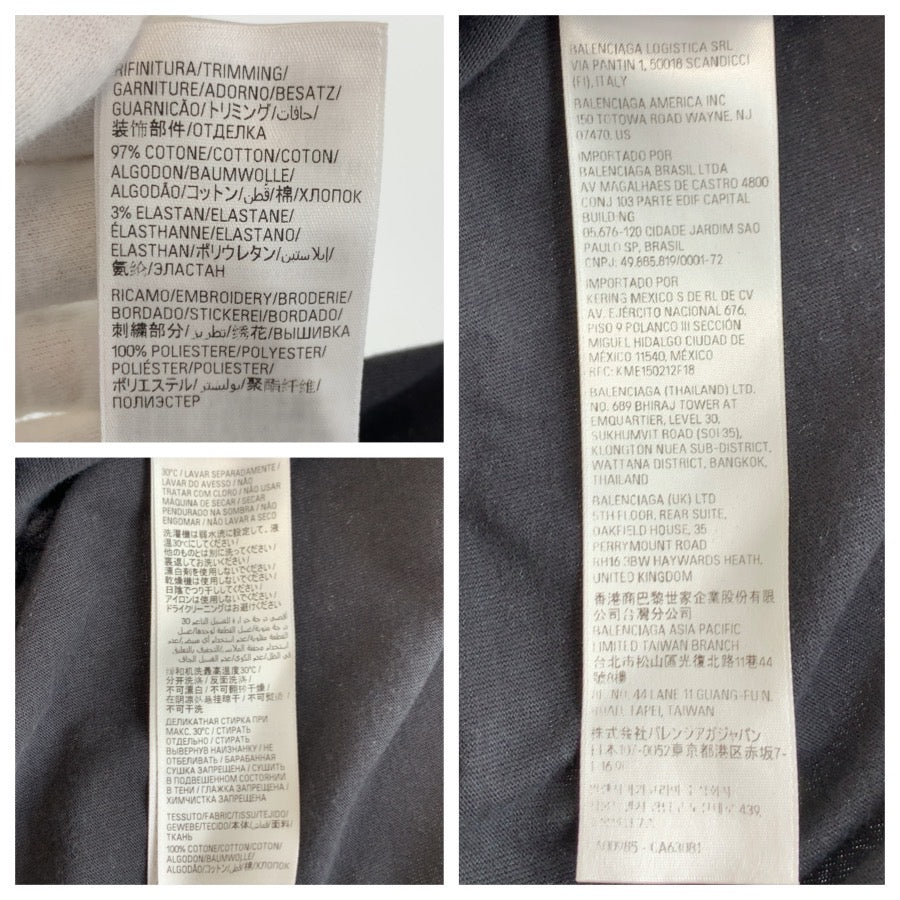 25962
BALENCIAGA バレンシアガ ebay サイズ5 ブラック 黒 コットン / ポリウレタン 半袖Tシャツ クルーネック メンズ ABP500
