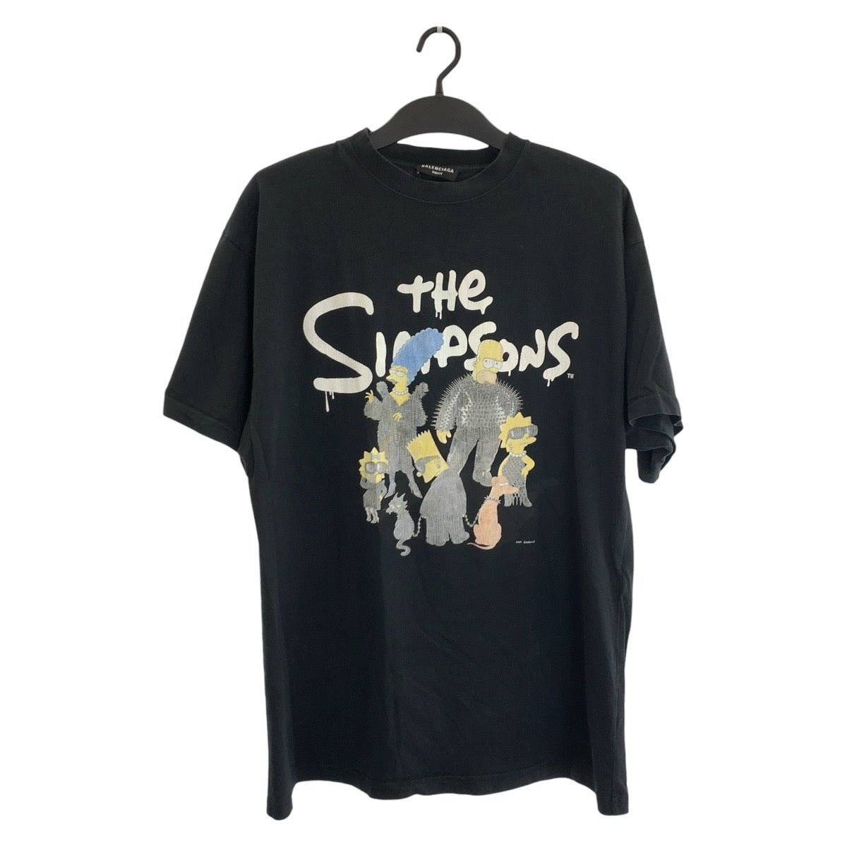 25963
BALENCIAGA バレンシアガ シンプソンズ サイズL ブラック 黒 コットン 半袖Tシャツ クルーネック メンズ ABP420