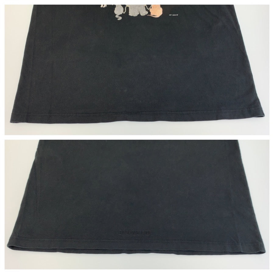 25963
BALENCIAGA バレンシアガ シンプソンズ サイズL ブラック 黒 コットン 半袖Tシャツ クルーネック メンズ ABP420