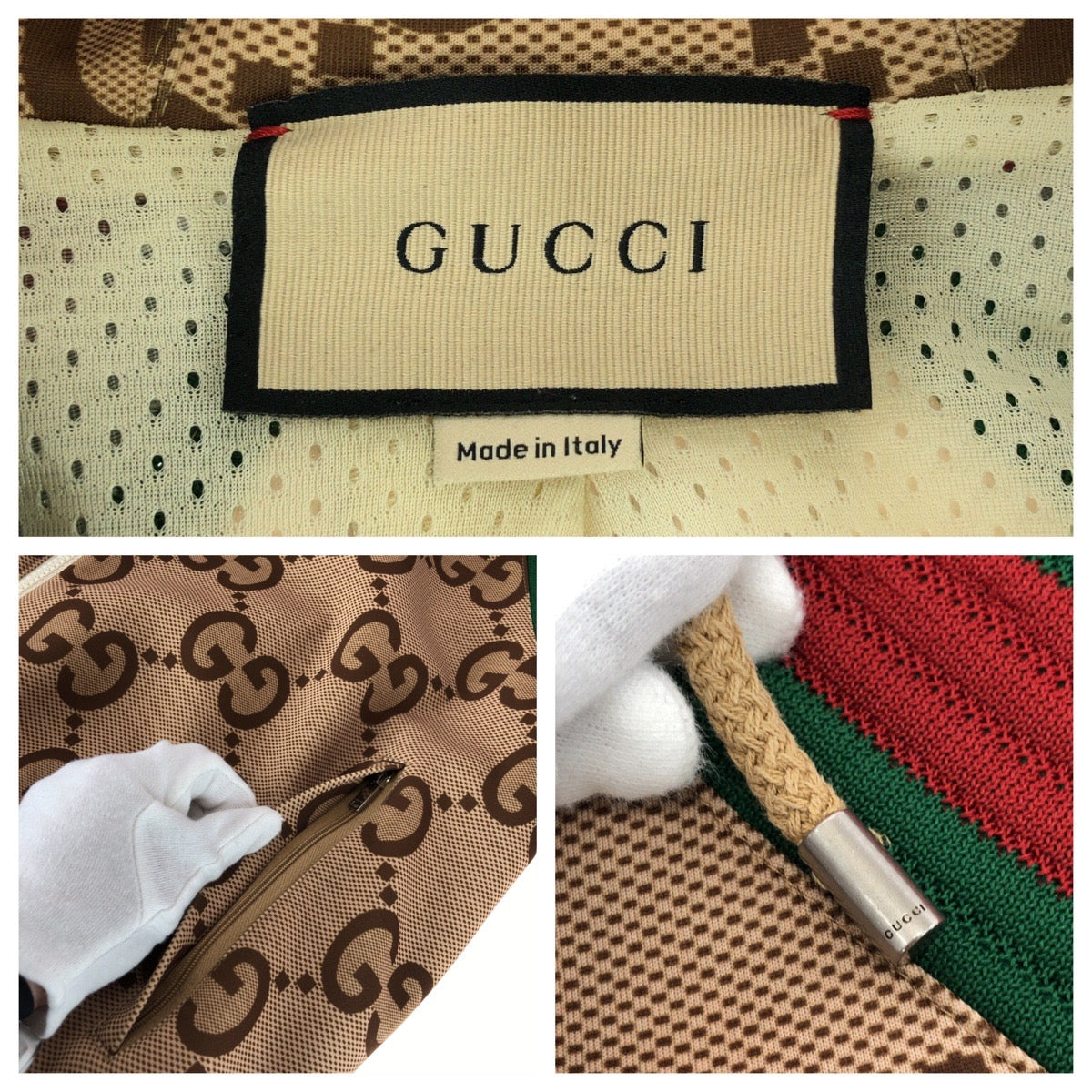 25964
GUCCI グッチ シェリーライン ジャンボGG サイズL ベージュ ブラウン ポリエステル 713974 ジャケット トラックジャケット メンズ ABP1800