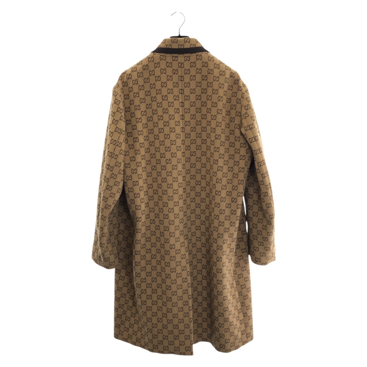 25969
GUCCI グッチ GGジャカード メルトン サイズ48 ベージュ ブラウン ウール 598710 コート チェスターコート メンズ A4500