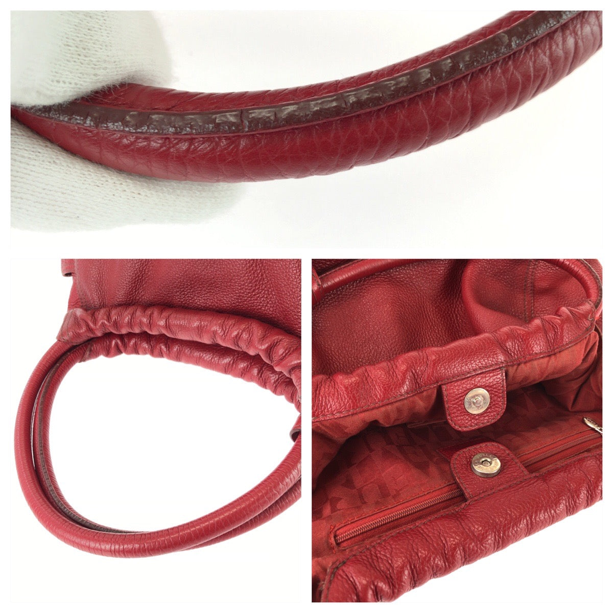 25970
Furla フルラ レッド シルバー金具 レザー トートバッグ ショルダーバッグ レディース AB3