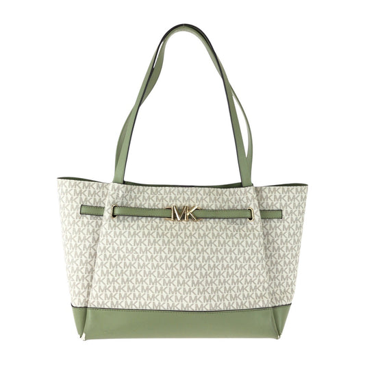 25982
Michael Kors マイケルコース ホワイト グリーン ゴールド金具 PVC トートバッグ ショルダーバッグ レディース AB3