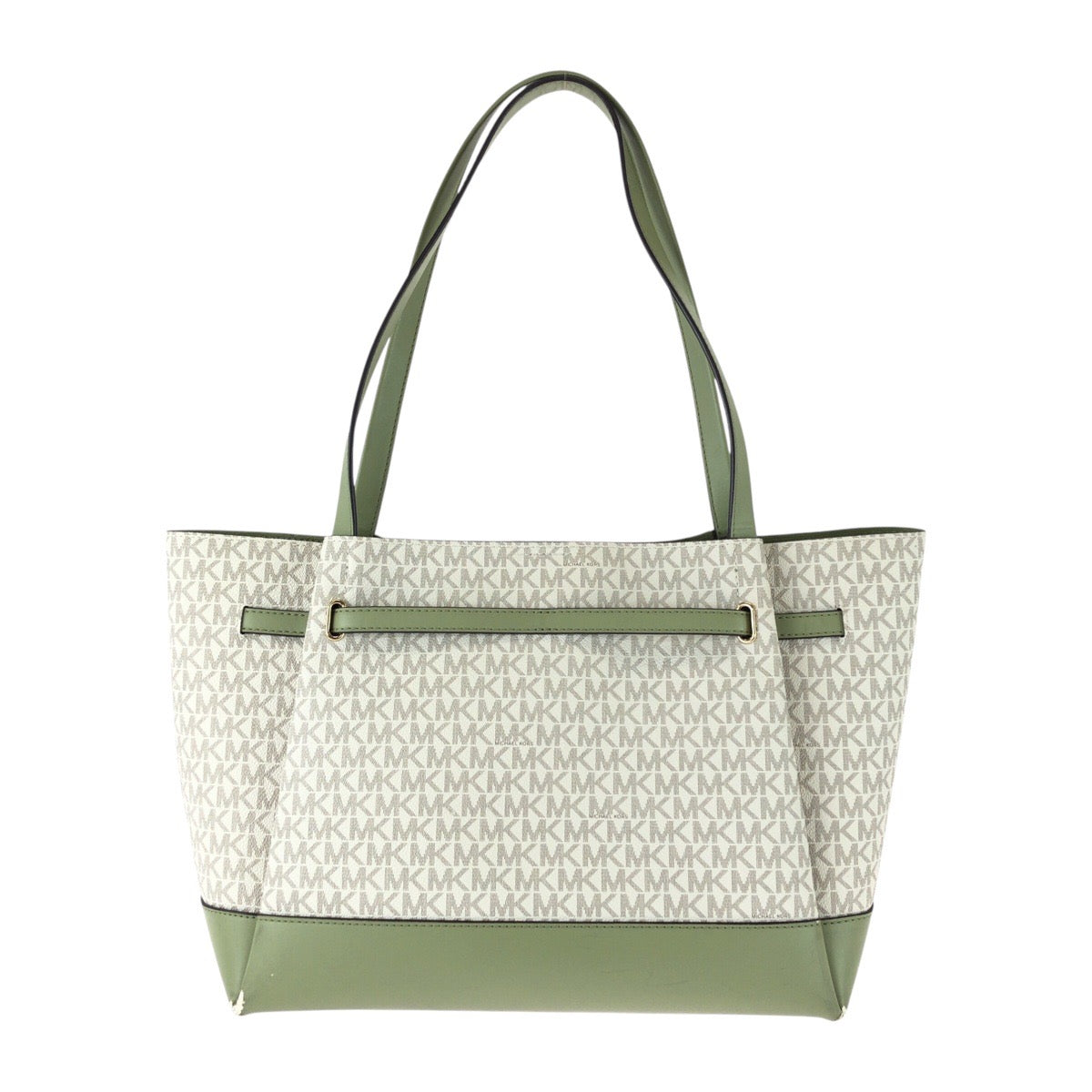 25982
Michael Kors マイケルコース ホワイト グリーン ゴールド金具 PVC トートバッグ ショルダーバッグ レディース AB3