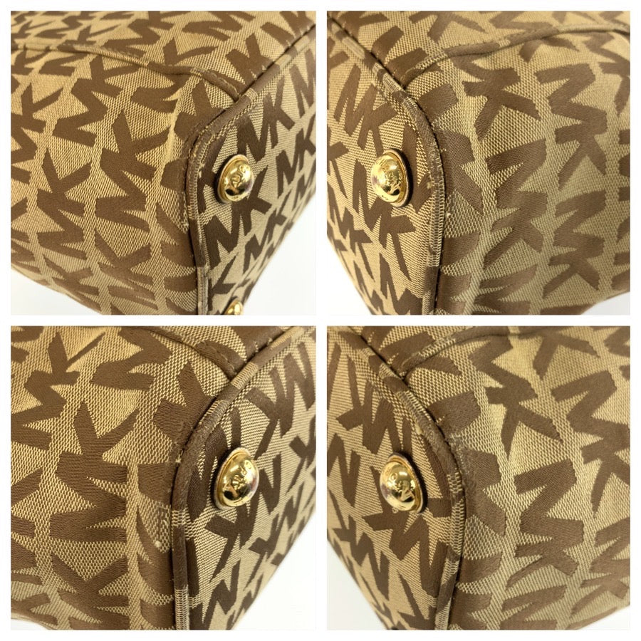 25983
Michael Kors マイケルコース MKロゴ ベージュ ブラウン ゴールド金具 キャンバス 30S11TTT4J トートバッグ ショルダーバッグ レディース AB3