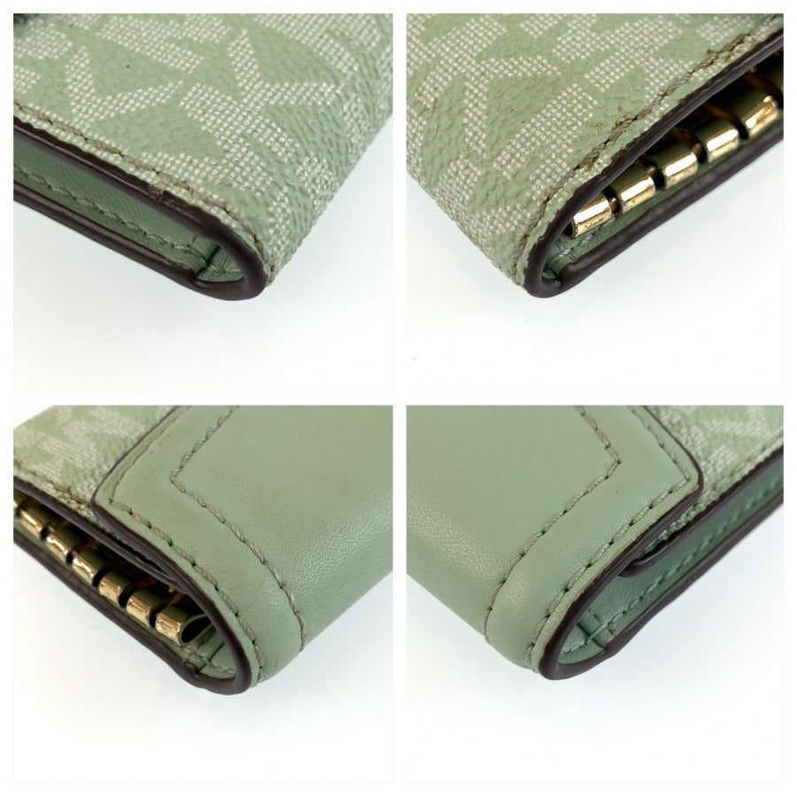 25984
Michael Kors マイケルコース グリーン ミントグリーン ゴールド金具 レザー キーケース レディース AB2