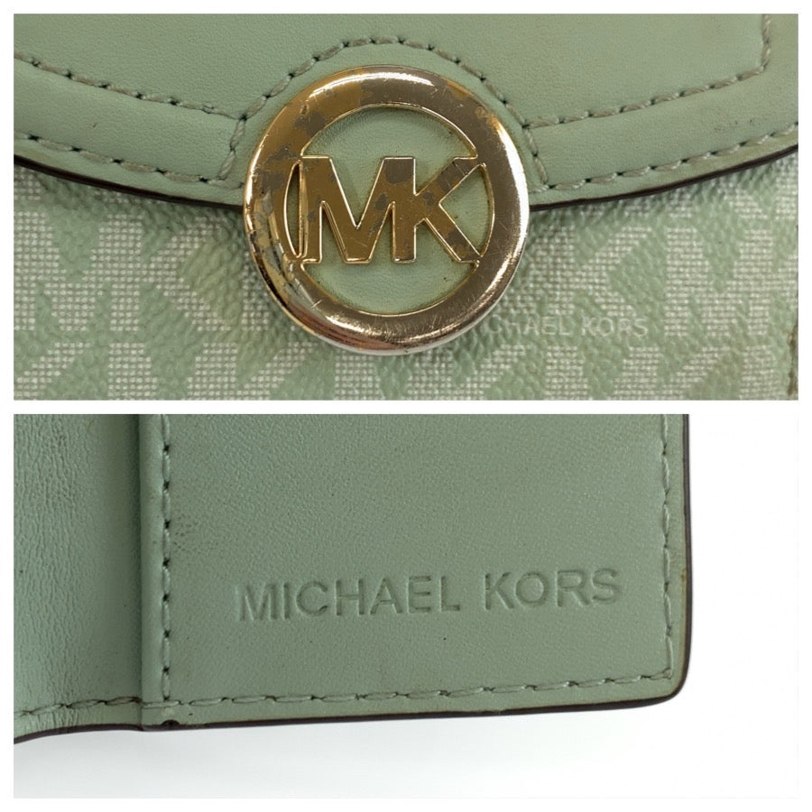 25984
Michael Kors マイケルコース グリーン ミントグリーン ゴールド金具 レザー キーケース レディース AB2