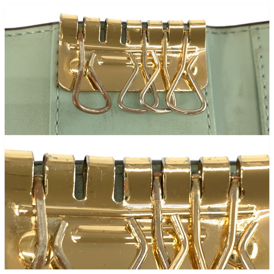 25984
Michael Kors マイケルコース グリーン ミントグリーン ゴールド金具 レザー キーケース レディース AB2