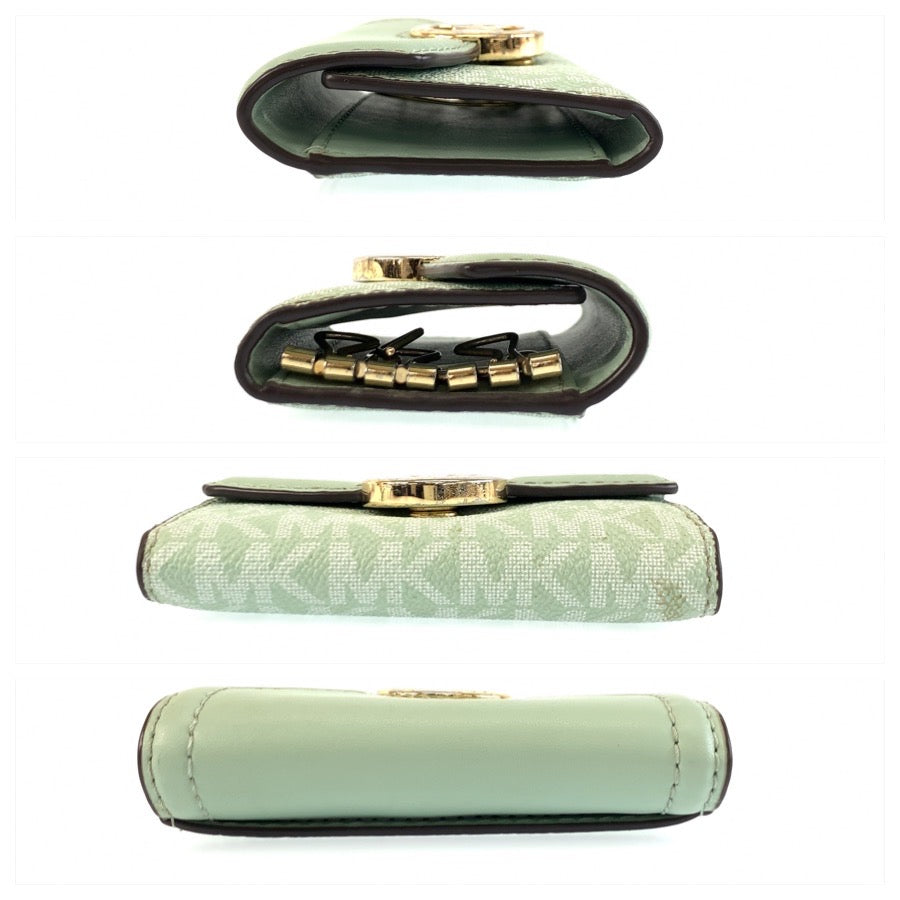 25984
Michael Kors マイケルコース グリーン ミントグリーン ゴールド金具 レザー キーケース レディース AB2