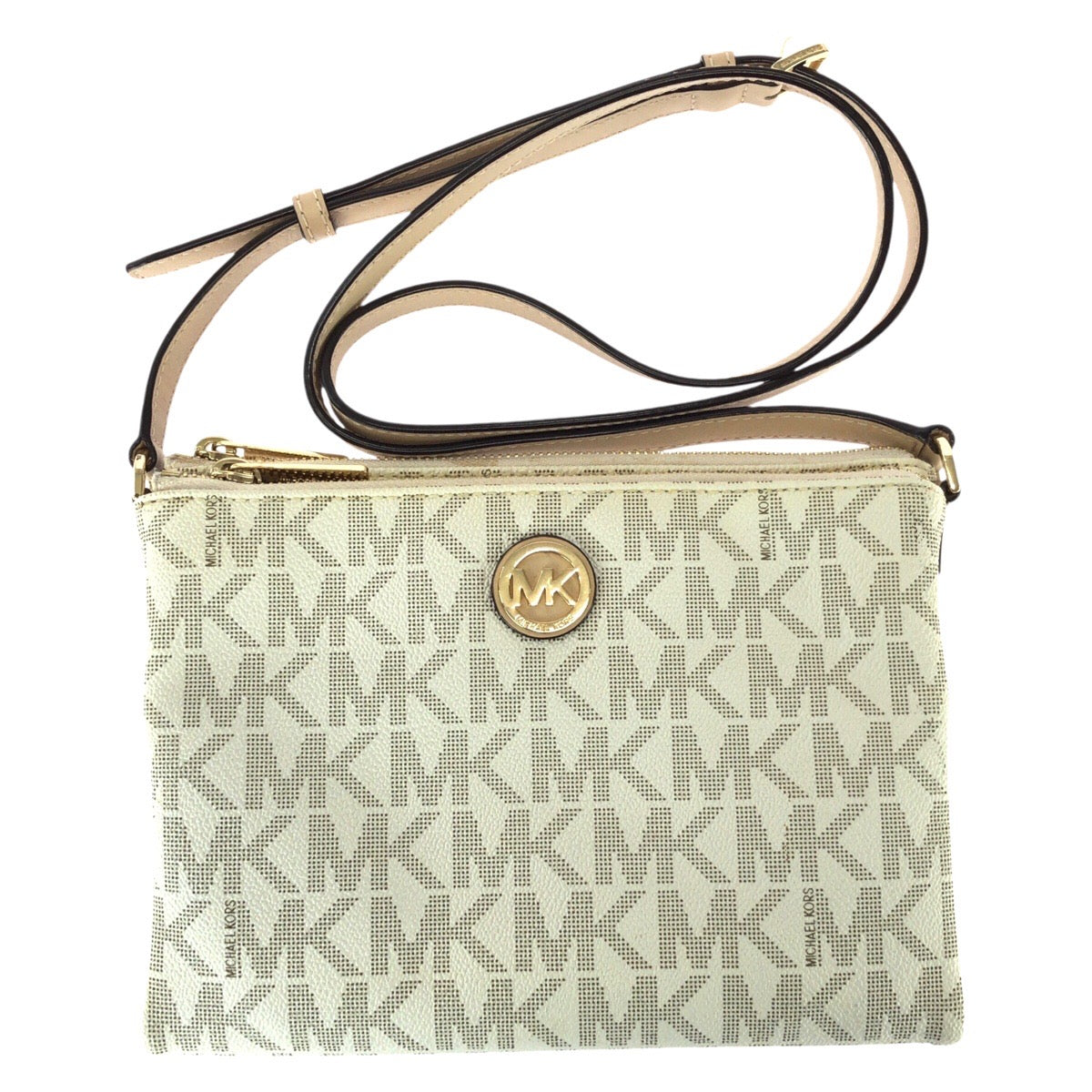 25985
Michael Kors マイケルコース JET SET ITEM MKロゴ ホワイト ゴールド金具 PVC 35T6GFTC7B ショルダーバッグ レディース ABP9