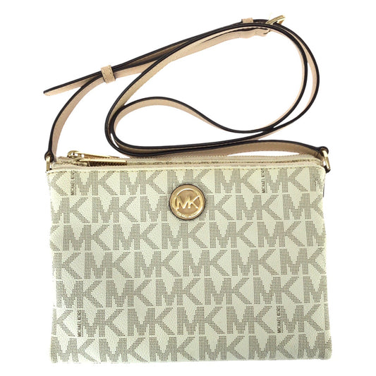 25985
Michael Kors マイケルコース JET SET ITEM MKロゴ ホワイト ゴールド金具 PVC 35T6GFTC7B ショルダーバッグ レディース ABP9