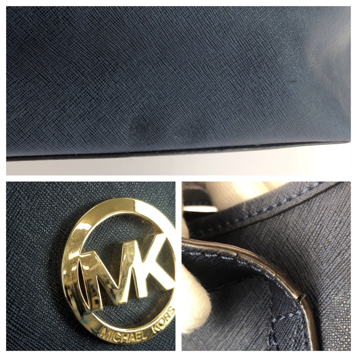 25986
Michael Kors マイケルコース JET SET TRAVEL ネイビー ゴールド金具 レザー 35S3GTVT2T トートバッグ ショルダーバッグ レディース AB3