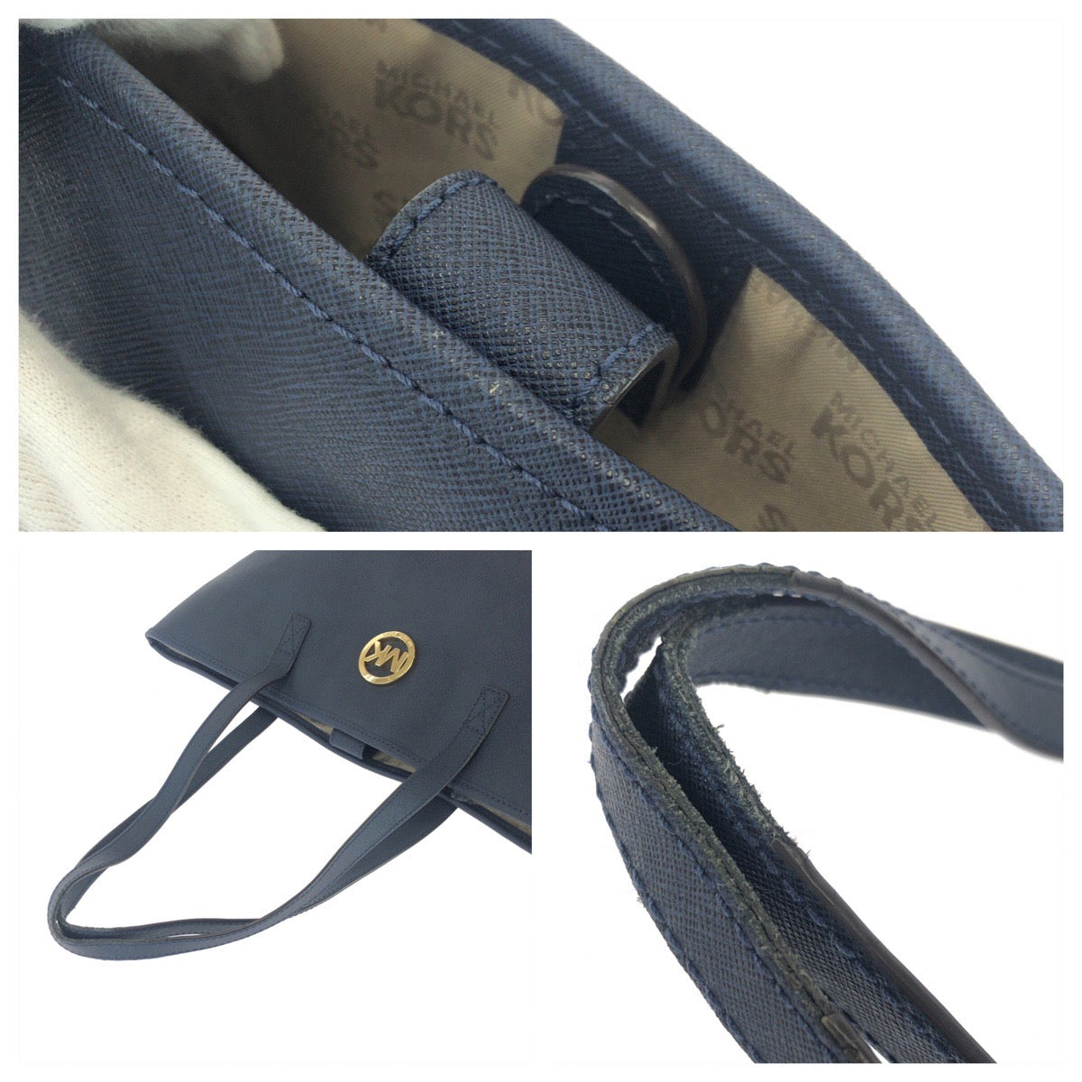 25986
Michael Kors マイケルコース JET SET TRAVEL ネイビー ゴールド金具 レザー 35S3GTVT2T トートバッグ ショルダーバッグ レディース AB3