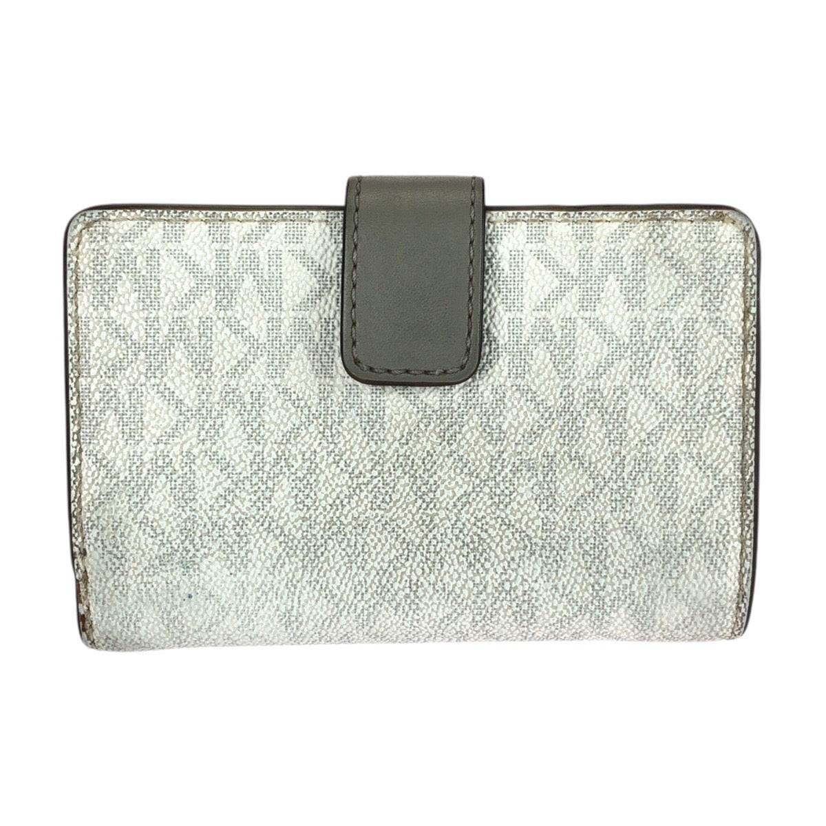 25988
Michael Kors マイケルコース JET SET TRAVEL ホワイト グレー ゴールド金具 PVC 35F8GTVF2B 折財布 コンパクトウォレット レディース ABP3