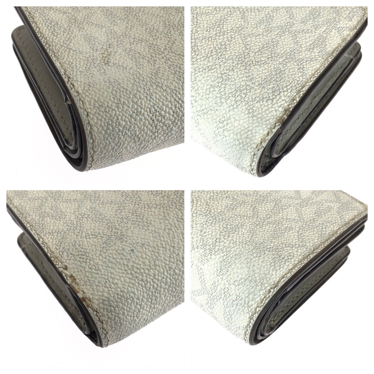 25988
Michael Kors マイケルコース JET SET TRAVEL ホワイト グレー ゴールド金具 PVC 35F8GTVF2B 折財布 コンパクトウォレット レディース ABP3