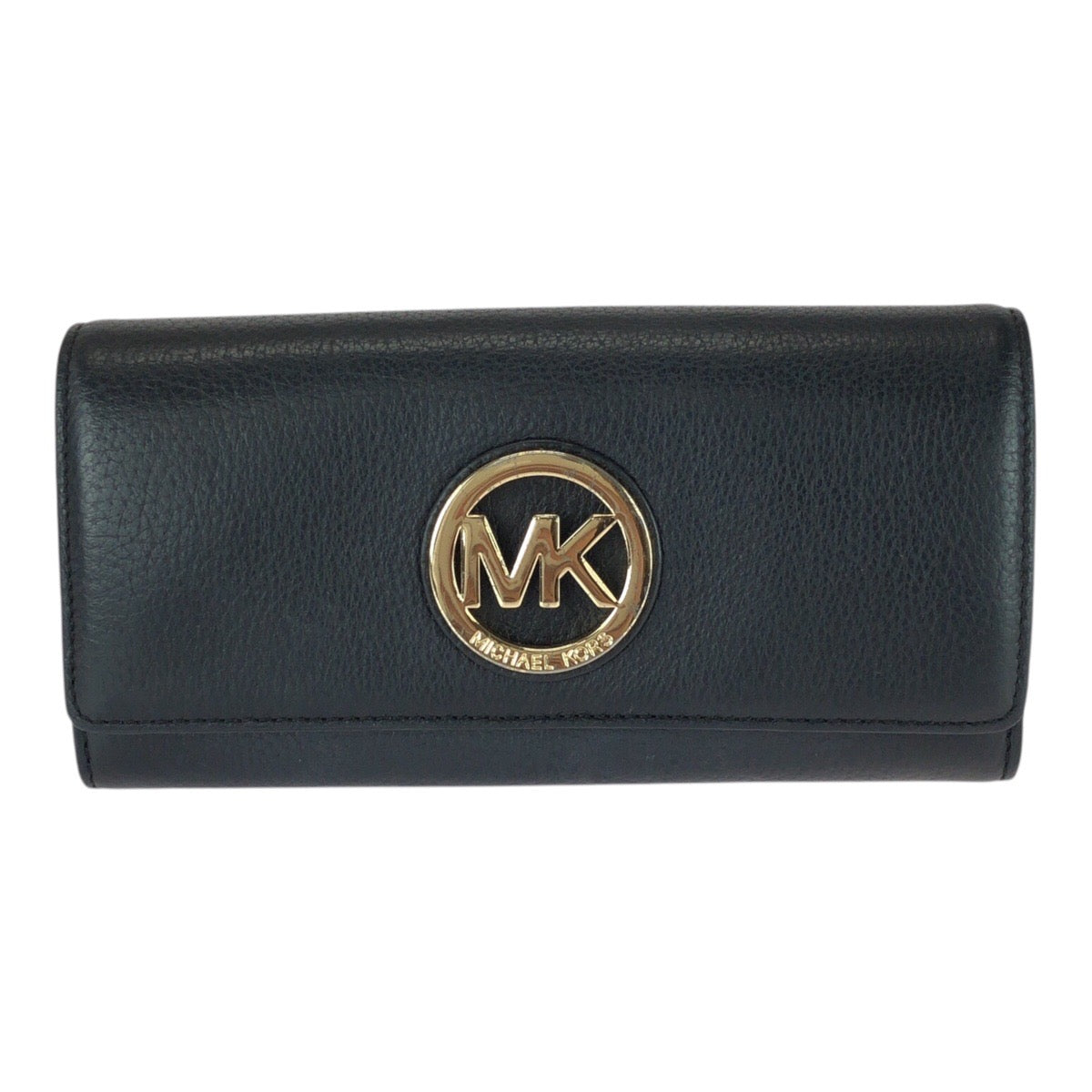 25989
Michael Kors マイケルコース FULTON MKロゴ ブラック 黒 ゴールド金具 レザー 35F0GFTE1L 長財布 ロングウォレット レディース ABP5