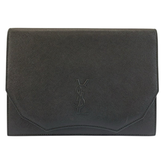 25991
YVES SAINT LAURENT イヴ サンローラン ヴィンテージ YSL ブラック 黒 レザー クラッチバッグ セカンドバッグ レディース A30