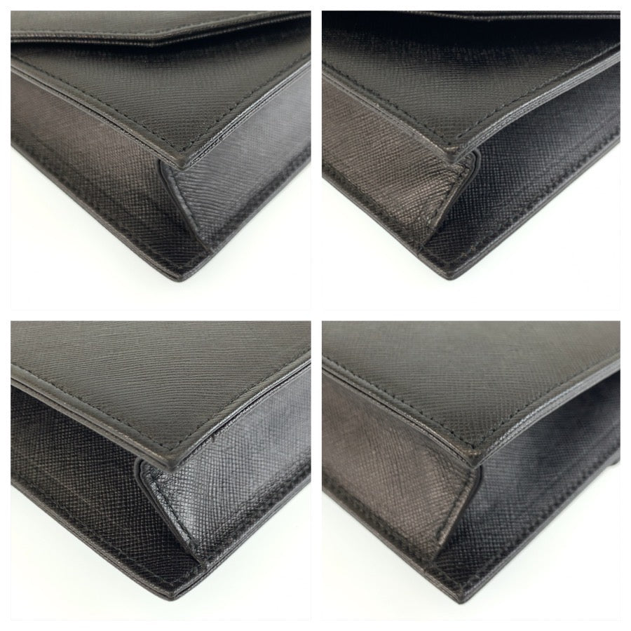25991
YVES SAINT LAURENT イヴ サンローラン ヴィンテージ YSL ブラック 黒 レザー クラッチバッグ セカンドバッグ レディース A30